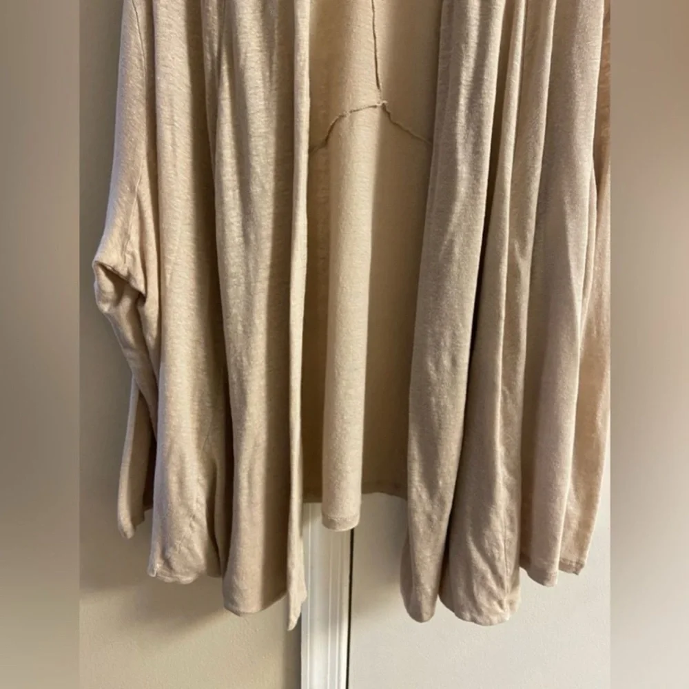 J. Jill love linen Beige Draped Cardigan 4X - Picture 4 of 8